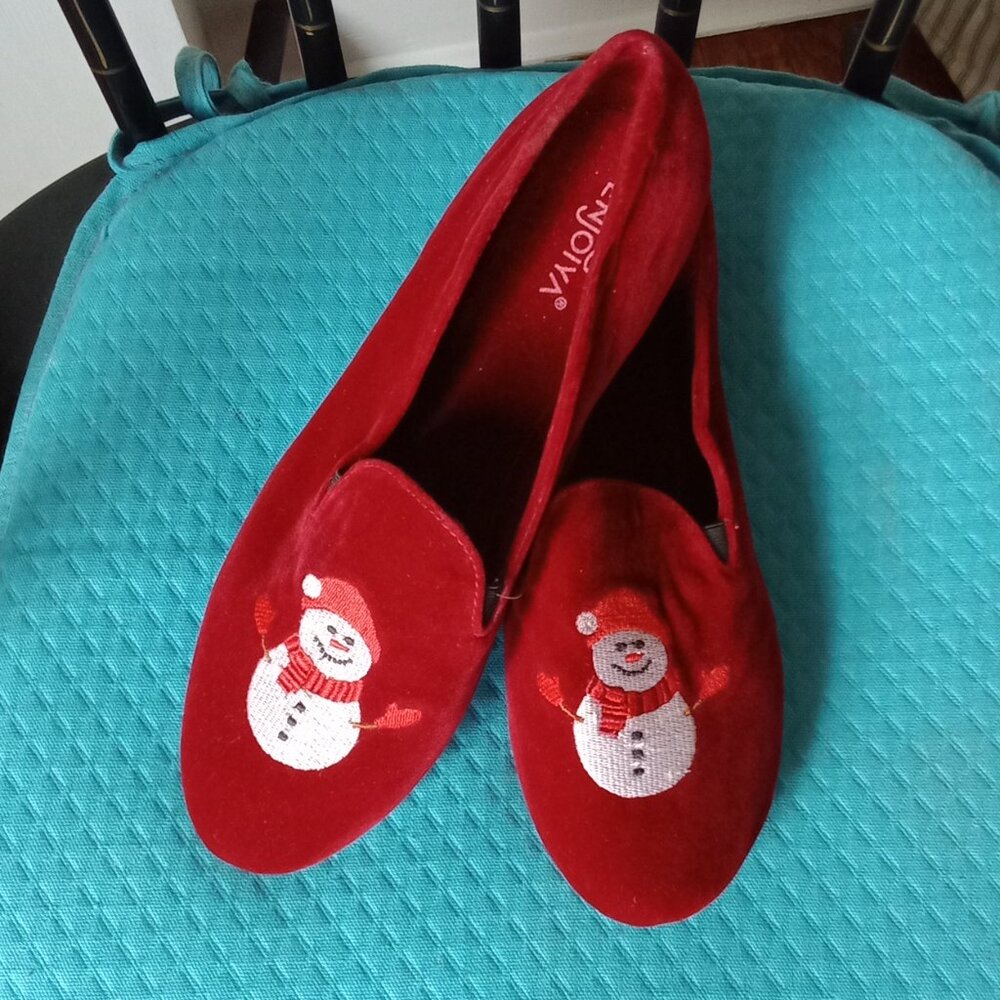 Embroidered Snowman Flats